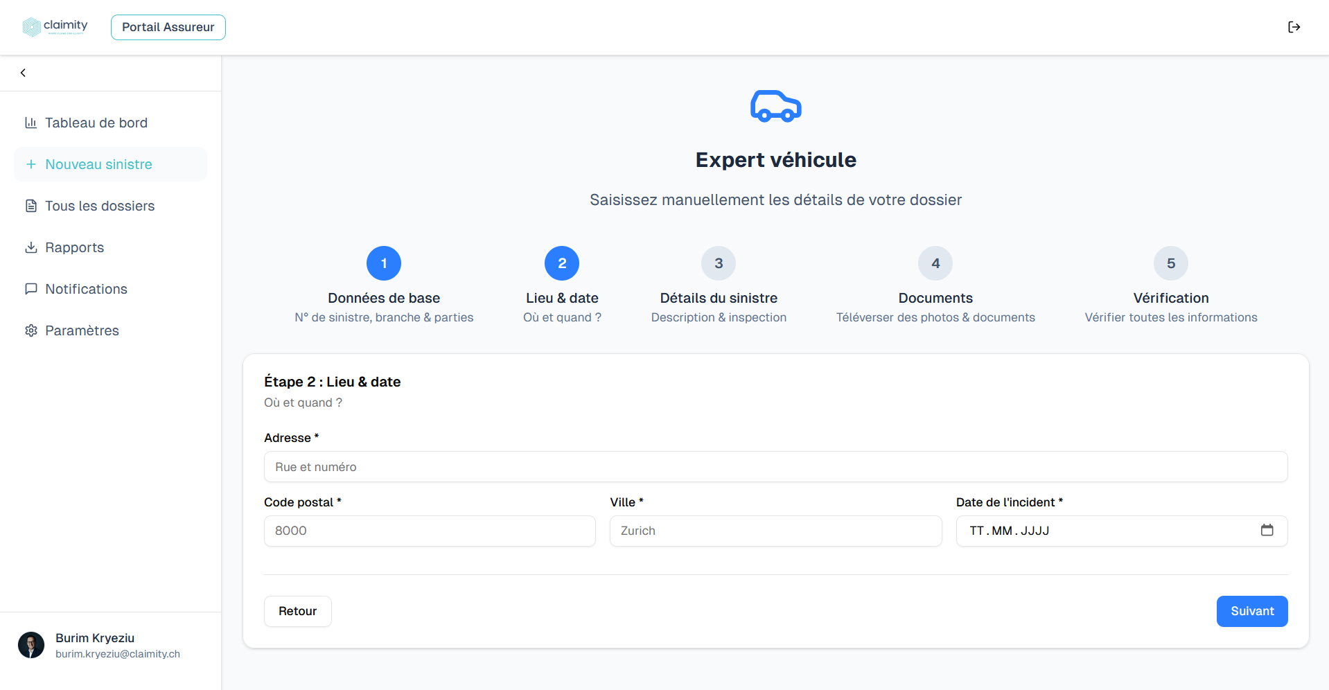 Attribution automatique – nouveau sinistre